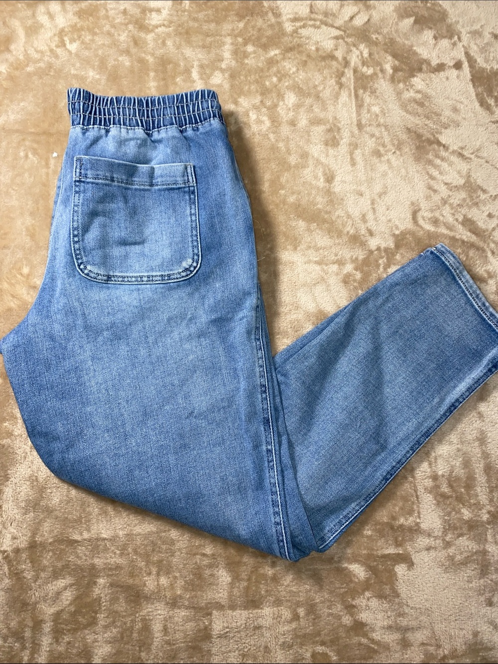 Maurices Light Blue Utility Pocket elastic waist Straight-Leg Women's Jeans